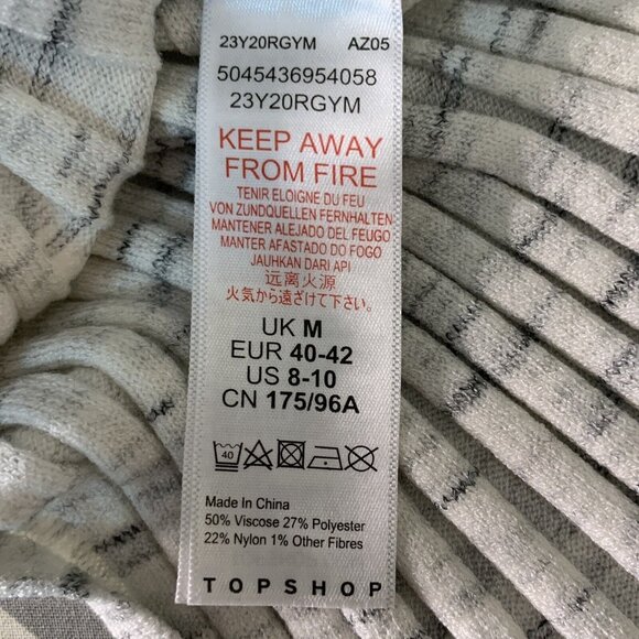 TOPSHOP Grey Knitted Marl Funnel Mock Neck Top New Rib Sweater Pullover 8605 - Picture 11 of 12